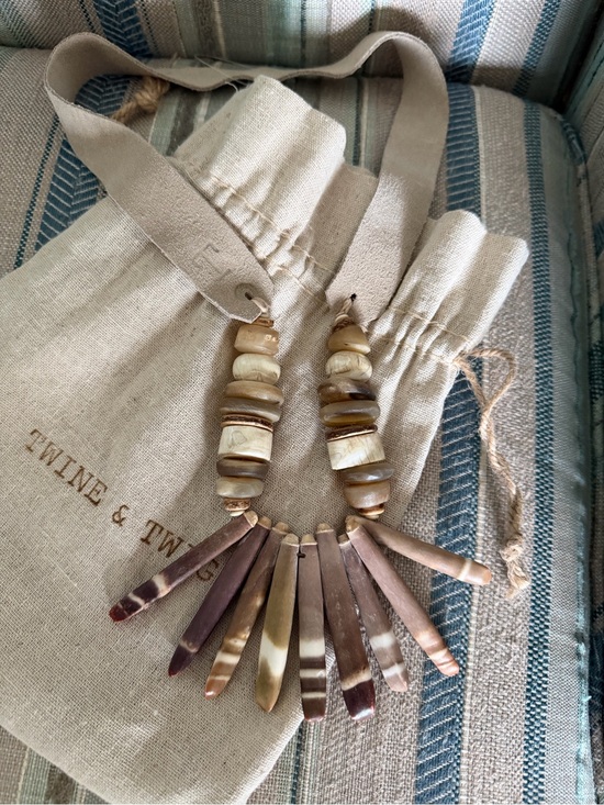 Twine & Twig Jewelry - Twine & Twig Spiney Shell Natural Shell Statement Necklace in Brown and Cream